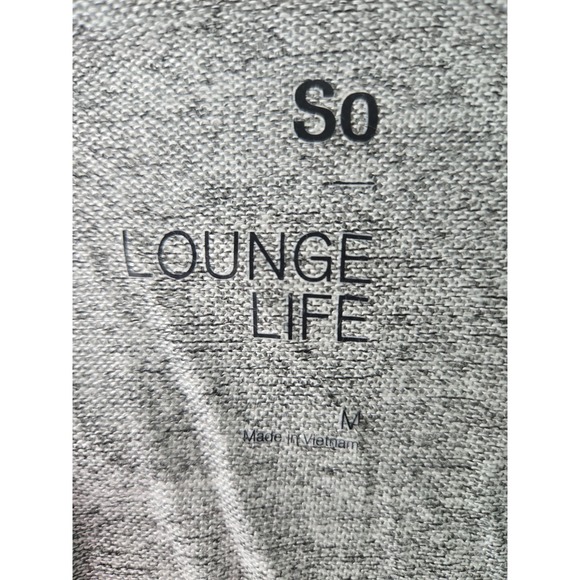 SO Lounge Life Womens Top Medium Gray Knit Long Sleeve Tie Front Casual - Picture 4 of 10